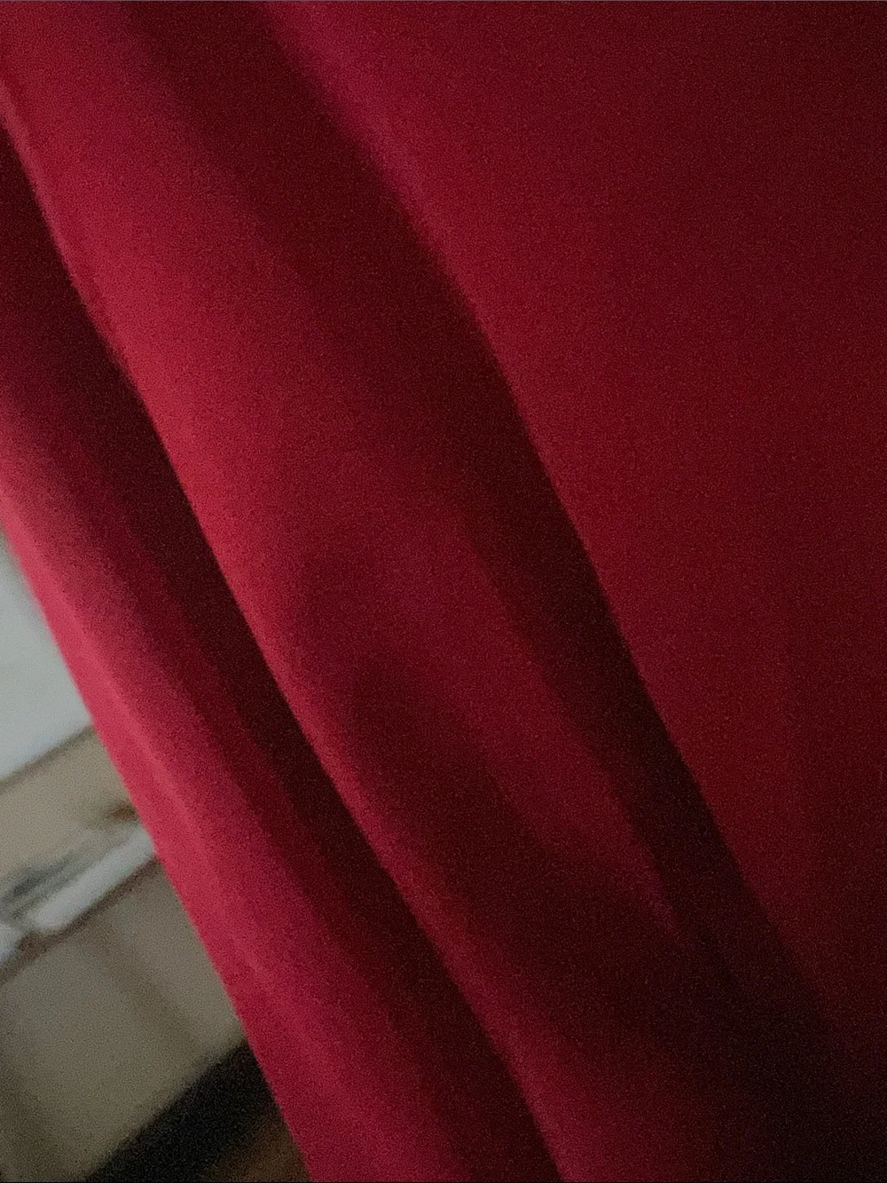 Deep Red Button-Front Blouse - Picture 2 of 5